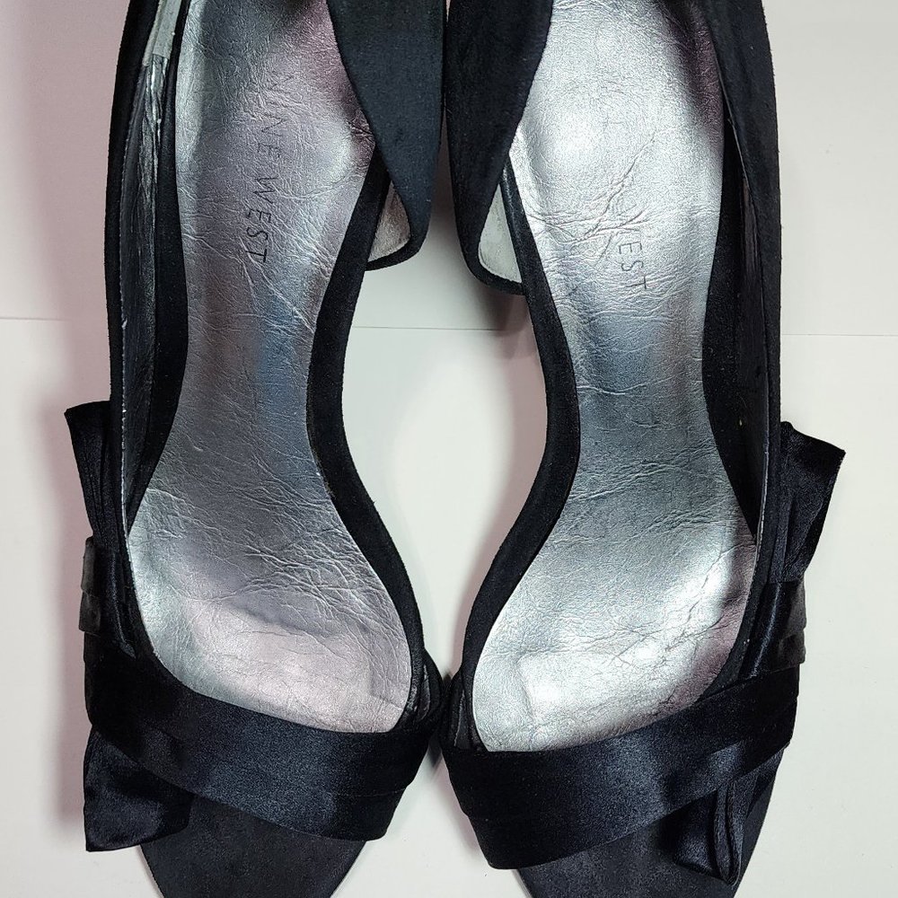 Nine West Shoes Back Satin Suede Heels